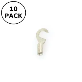 (1452) #10 Stud Non Insulated Hook Terminals for 16-14AWG Wire ~ 10 Pack