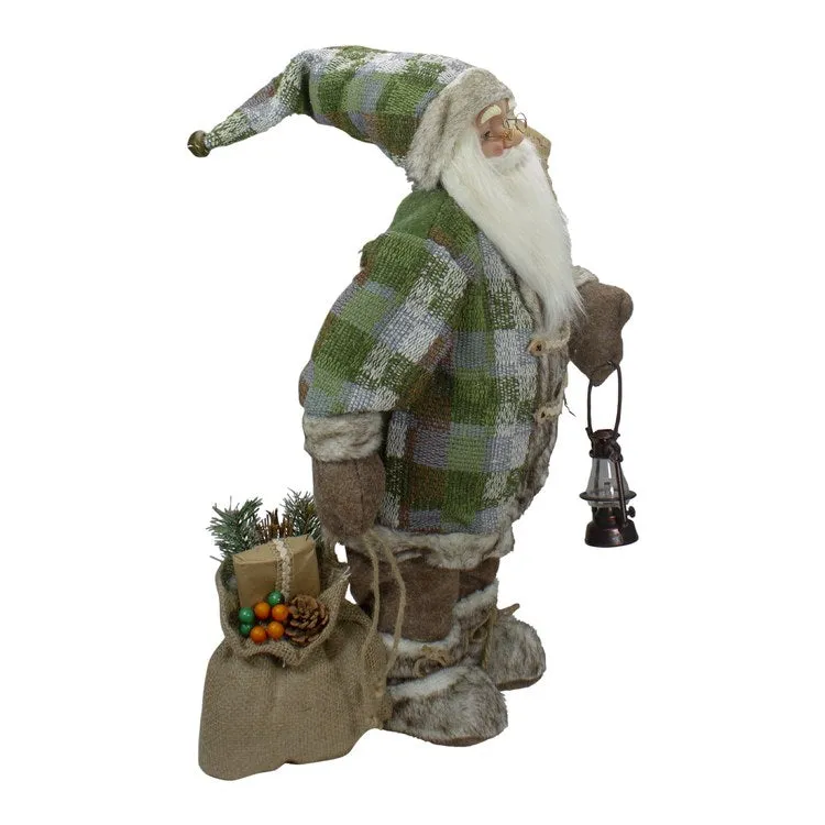 2' Standing Santa Christmas Figurine Carrying a Welcome Sign