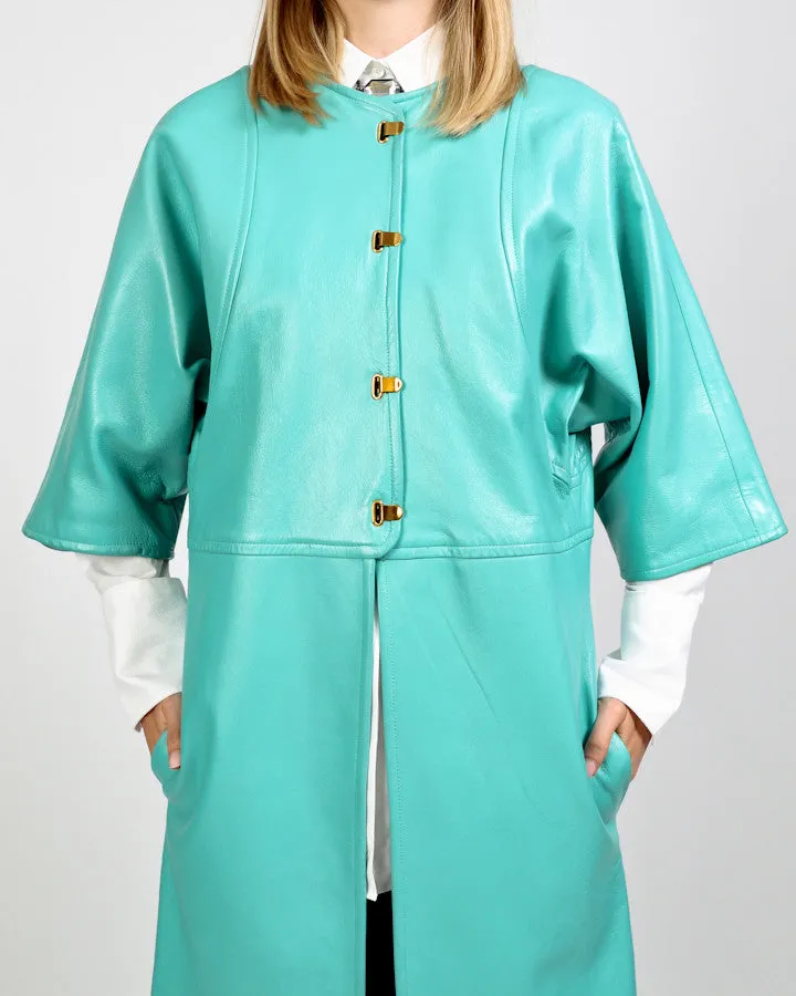 60s Turquoise Leather Jacket