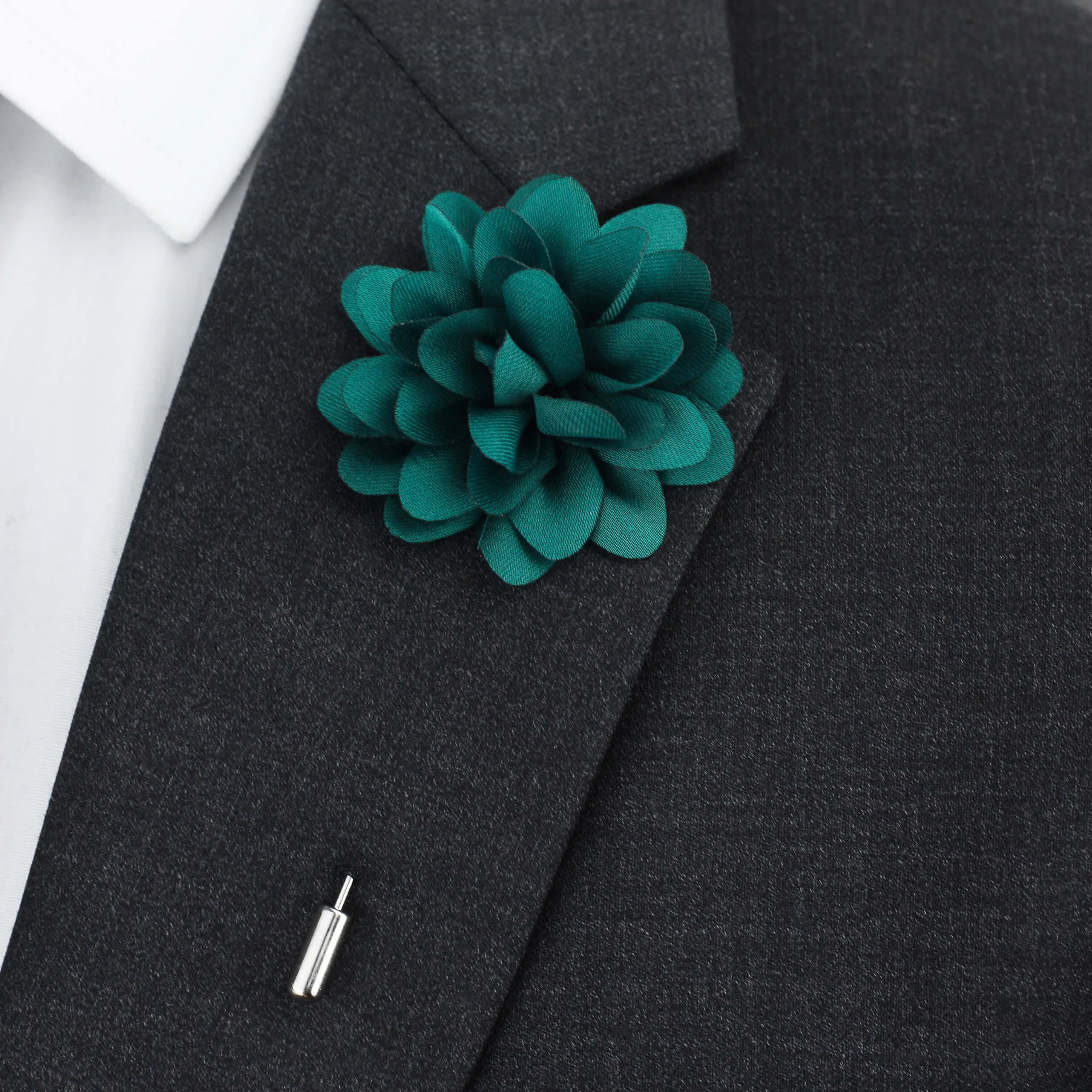 Amour Flower Lapel Pin, Green