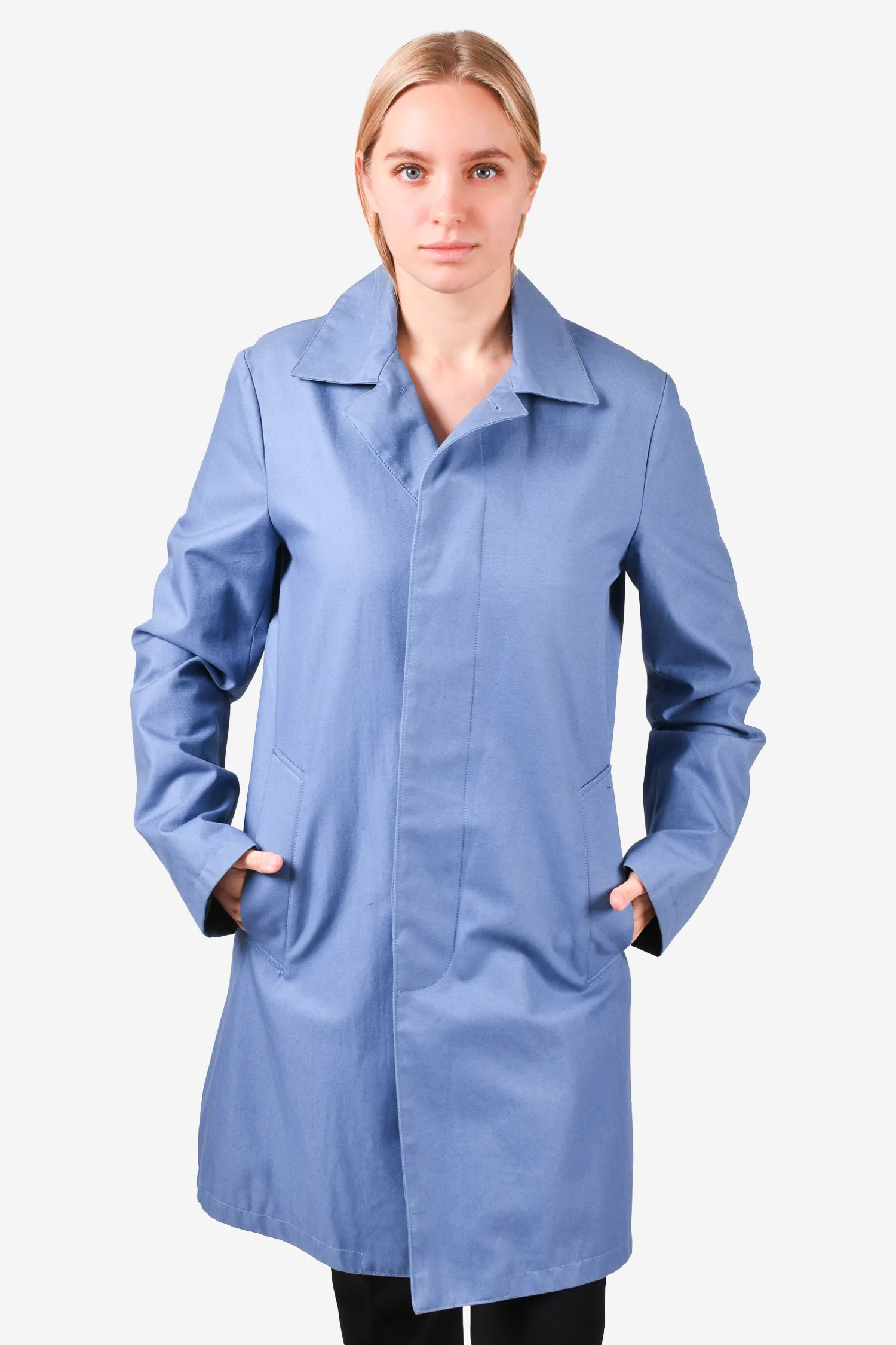 A.P.C Blue Button-Up Coat Size XS