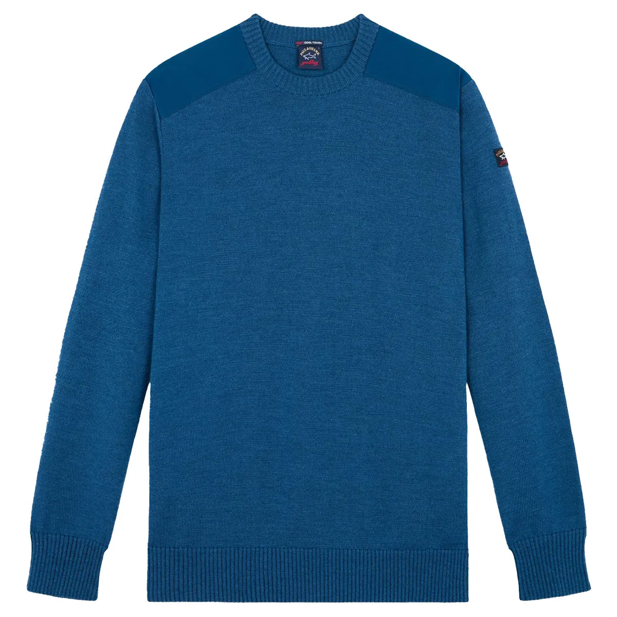 Aqua Wool Crew Neck with Typhoon Details