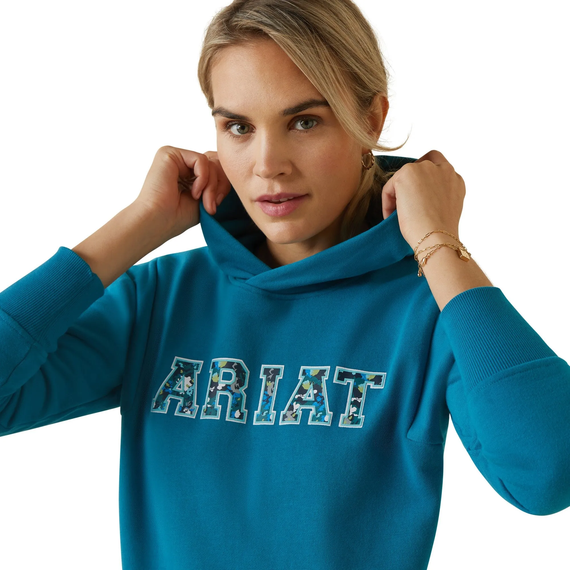 Ariat Ladies 3D Logo 2.0 Hoodie - Mosaic Blue