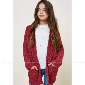 aurora rose popcorn cardigan