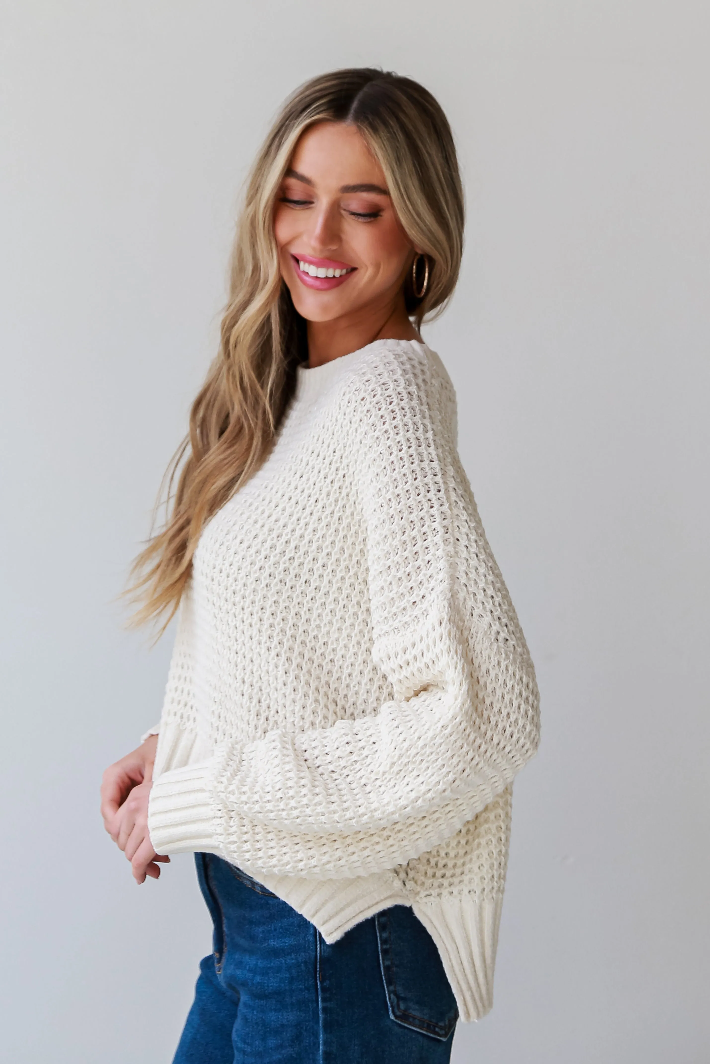 Avery Ivory Oversized Sweater - DOORBUSTER