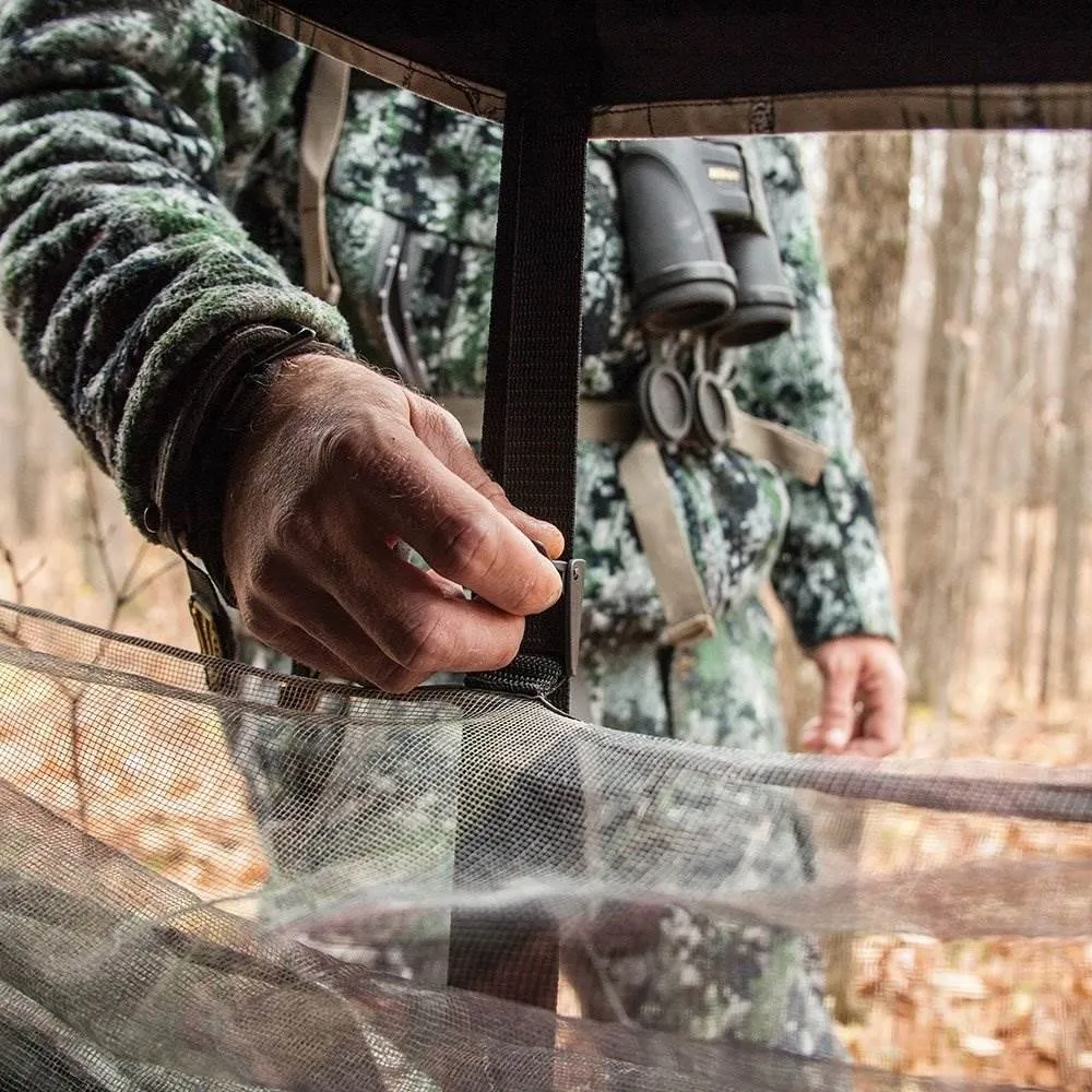 Barronett Blinds Ox 4 2-Person Pop-Up Ground Deer Hunting Blind, Backwoods Camo