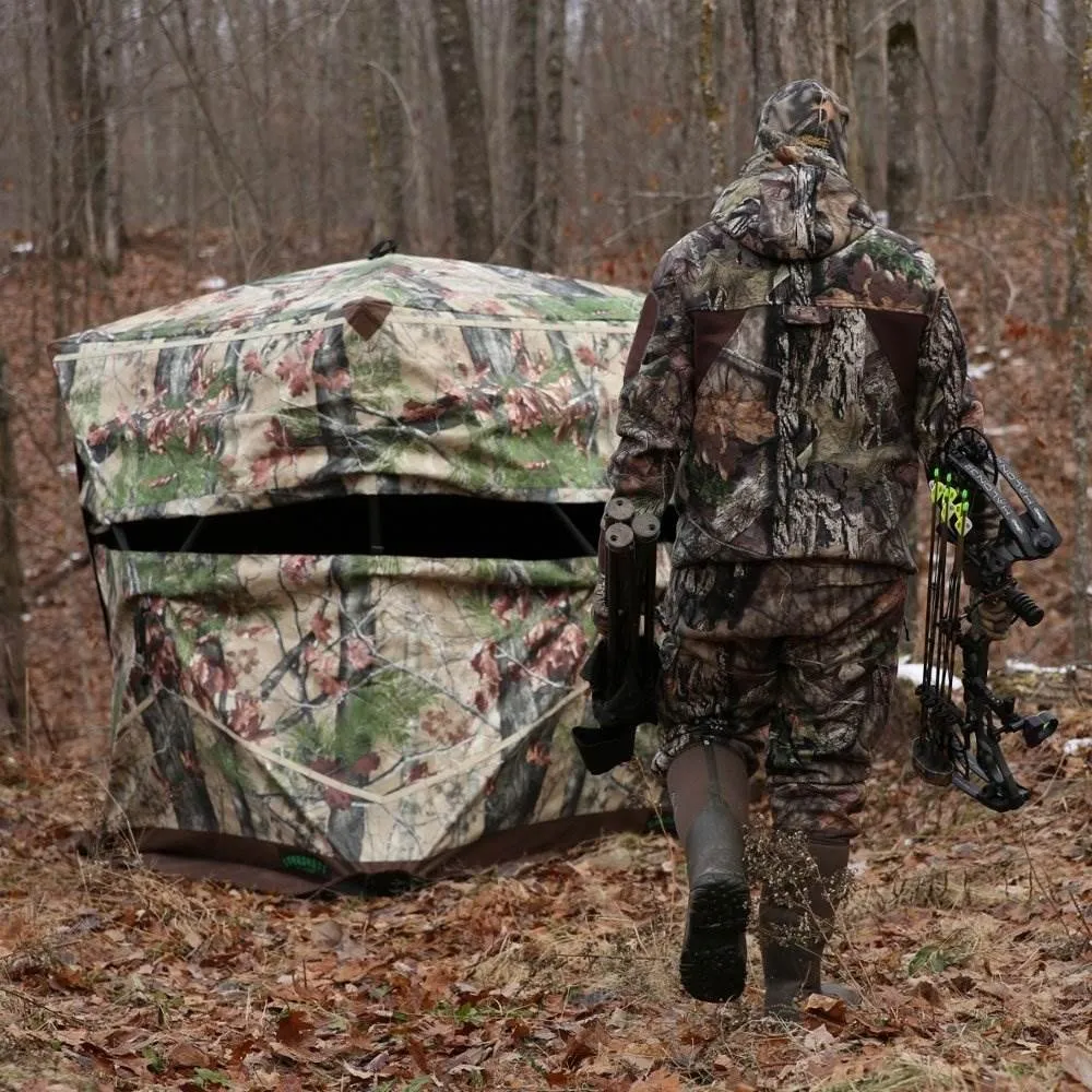 Barronett Blinds Ox 4 2-Person Pop-Up Ground Deer Hunting Blind, Backwoods Camo