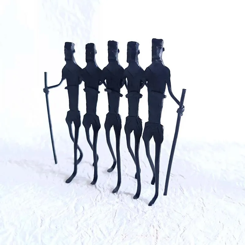 Bastar Handmade Wrought Iron Dancing Tribals (Set of 2)