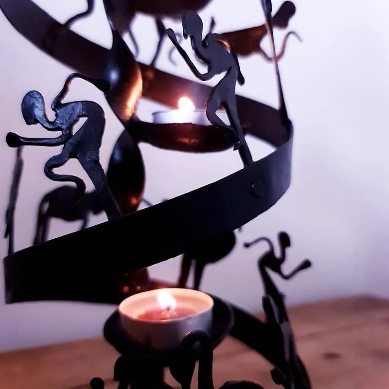 Bastar Handmade Wrought Iron Spiral tealight Holder showpiece