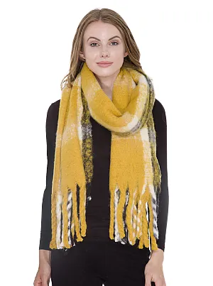 Benton Mustard Yellow Plaid Scarf