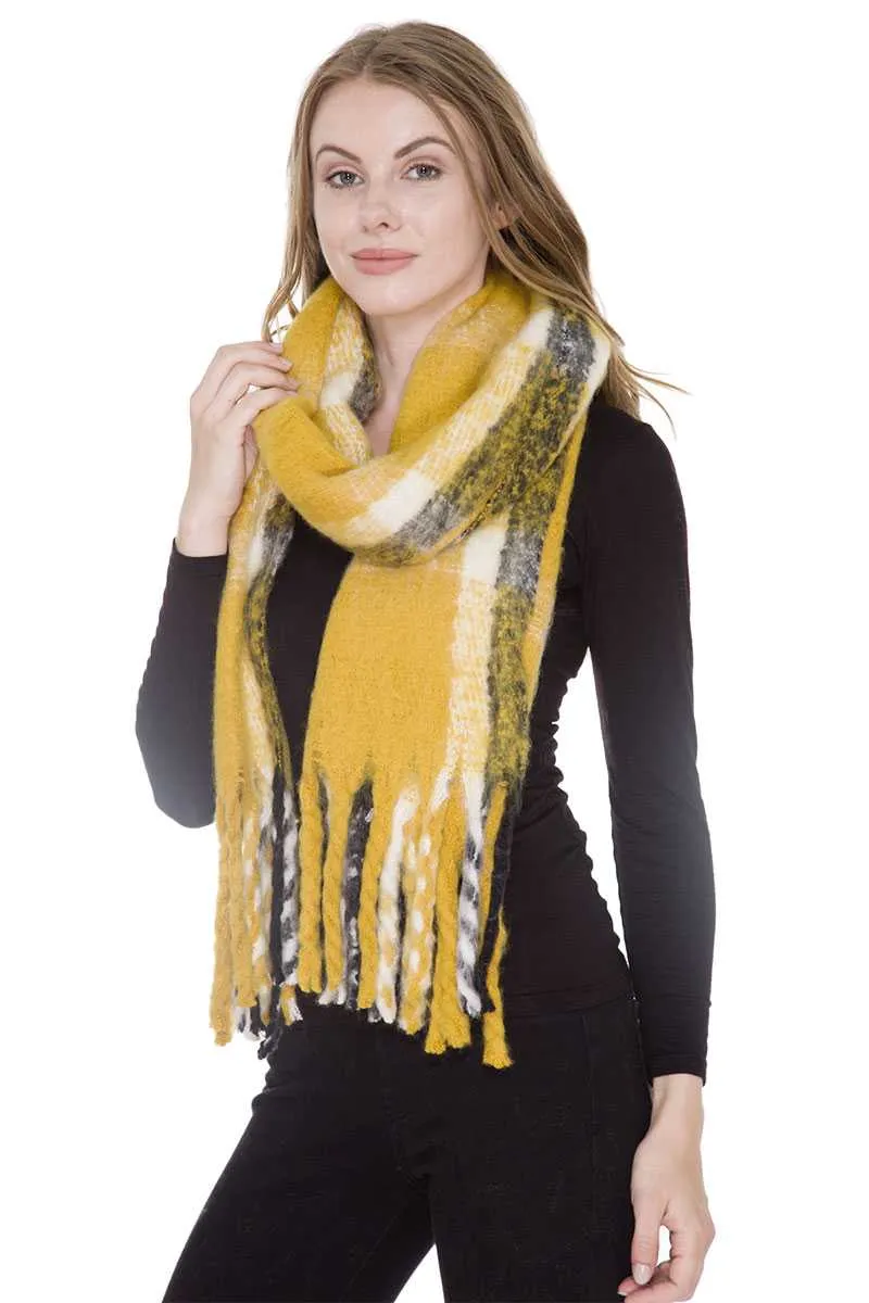 Benton Mustard Yellow Plaid Scarf