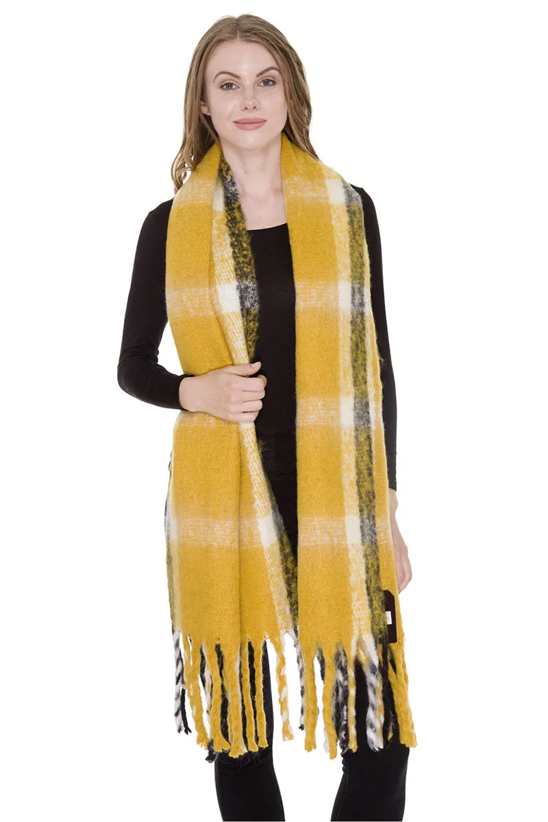 Benton Mustard Yellow Plaid Scarf