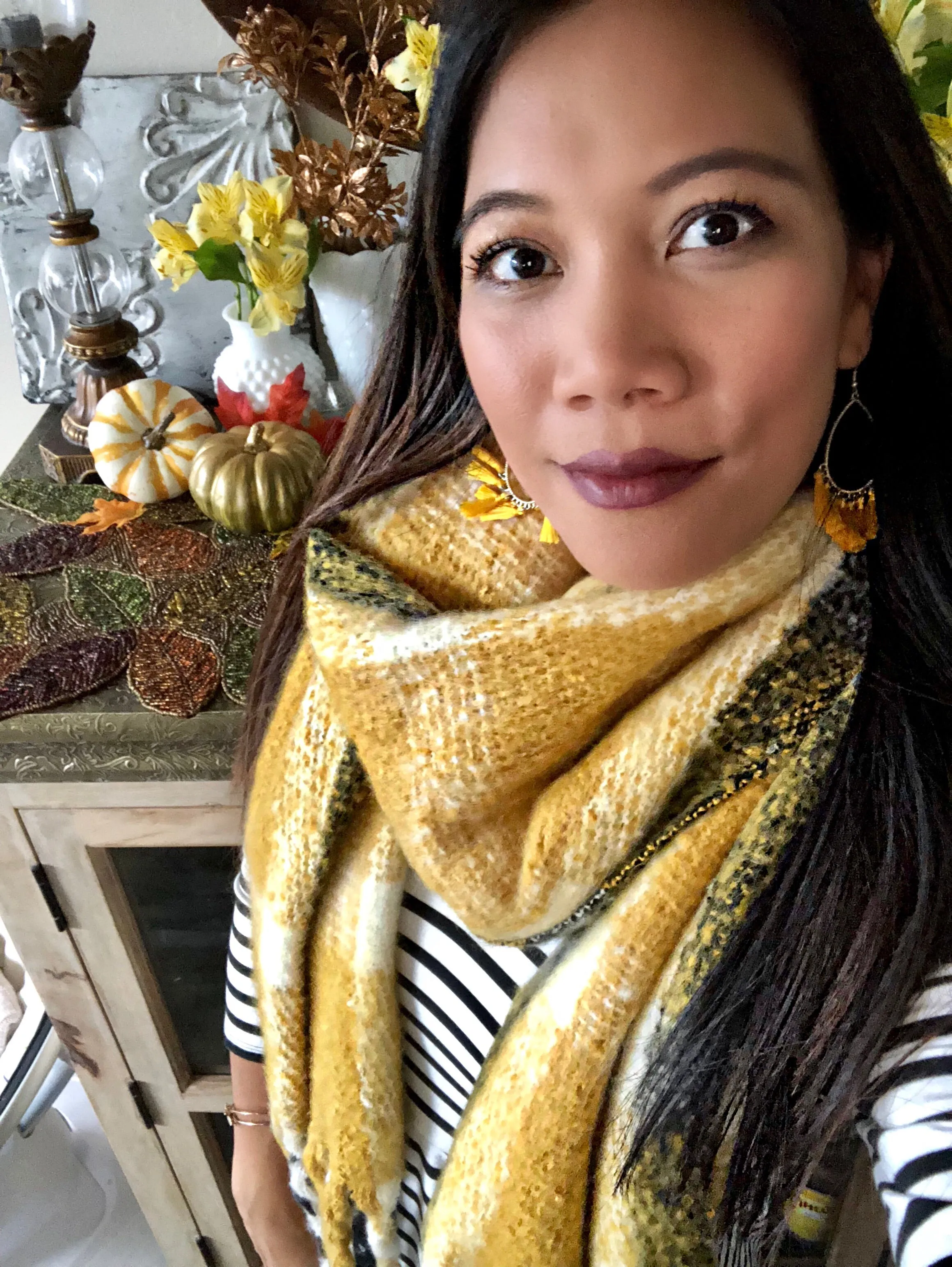 Benton Mustard Yellow Plaid Scarf