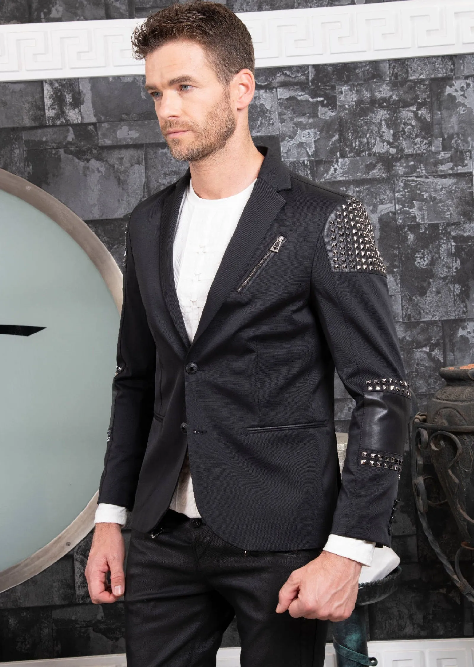 Black All-over Studded Blazer