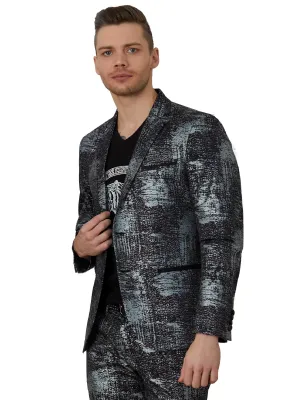 Black Silver Foil Blazer