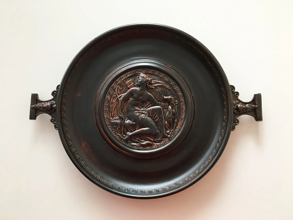 Black Terra Sigillata Patera with Goddess Diana