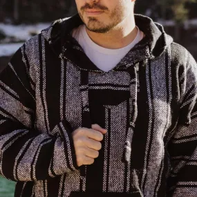 Black/White Mexican Drug Rug Baja Hoodie