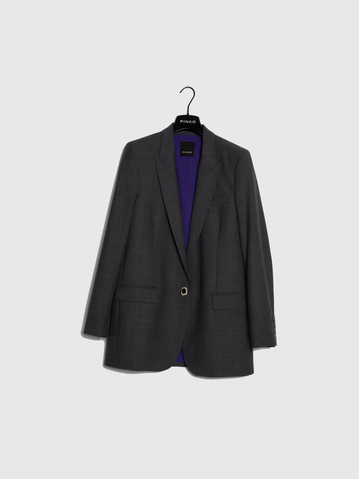 Blazer com Brilhante em Cinzento