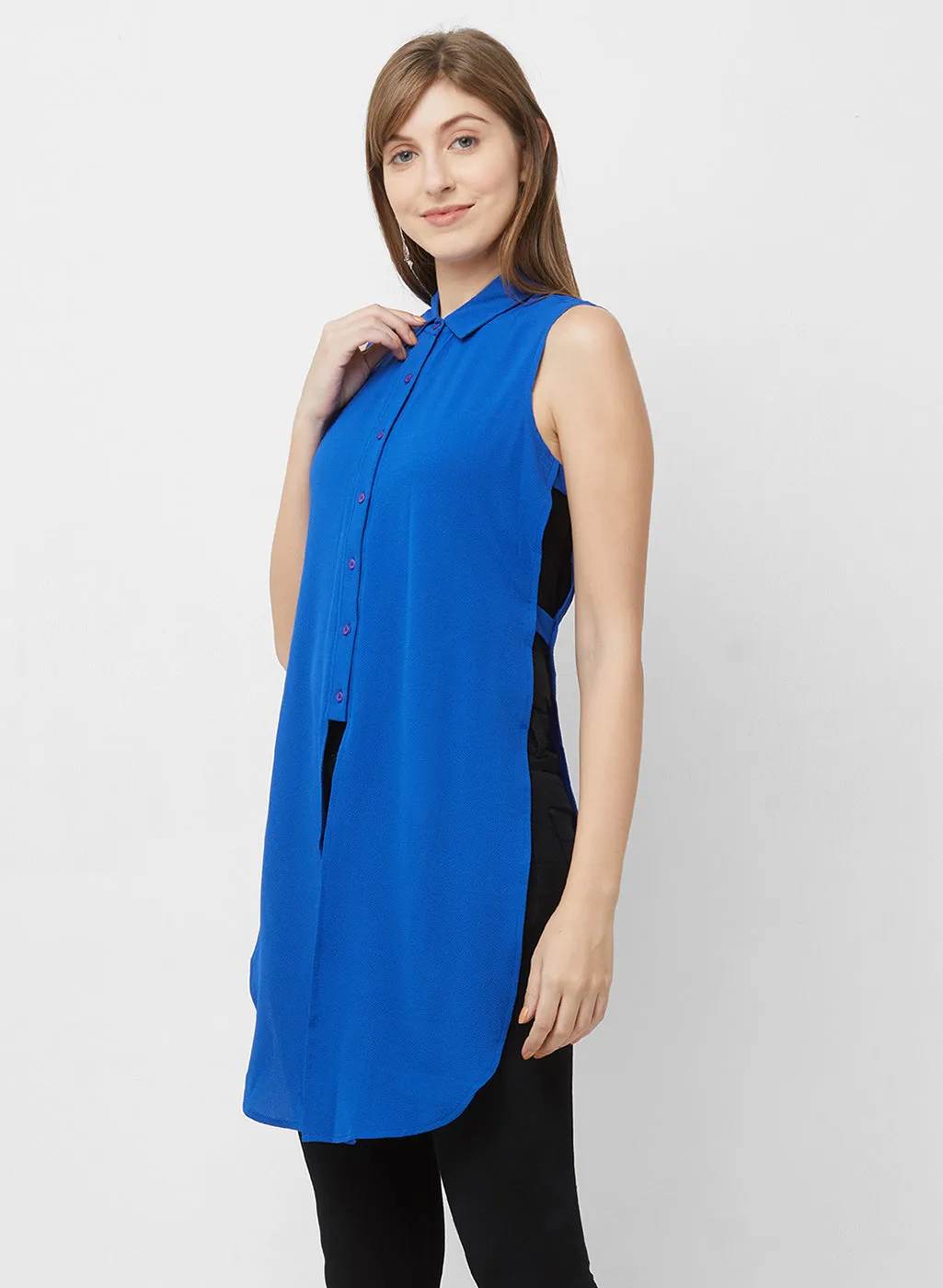 Blue Over With Side Slit