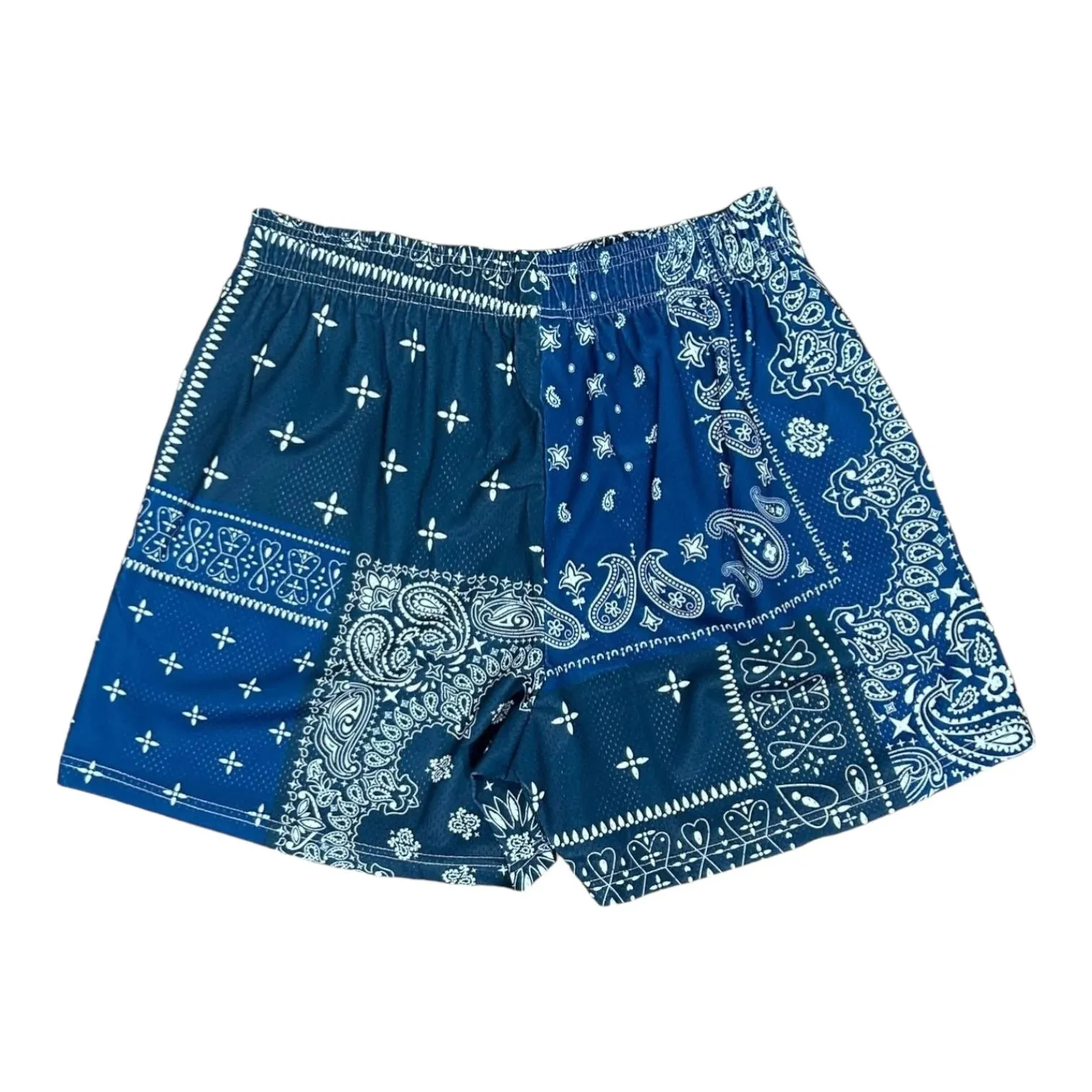 Bravest Studios Patchwork Paisley Shorts Navy