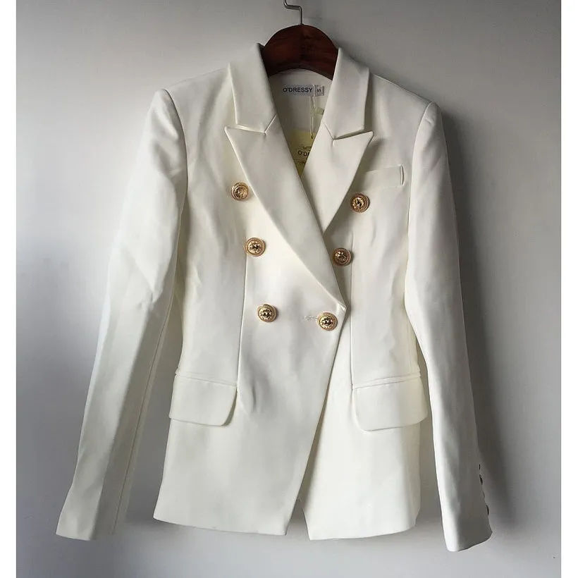 BUCKINGHAM Button Blazer - White