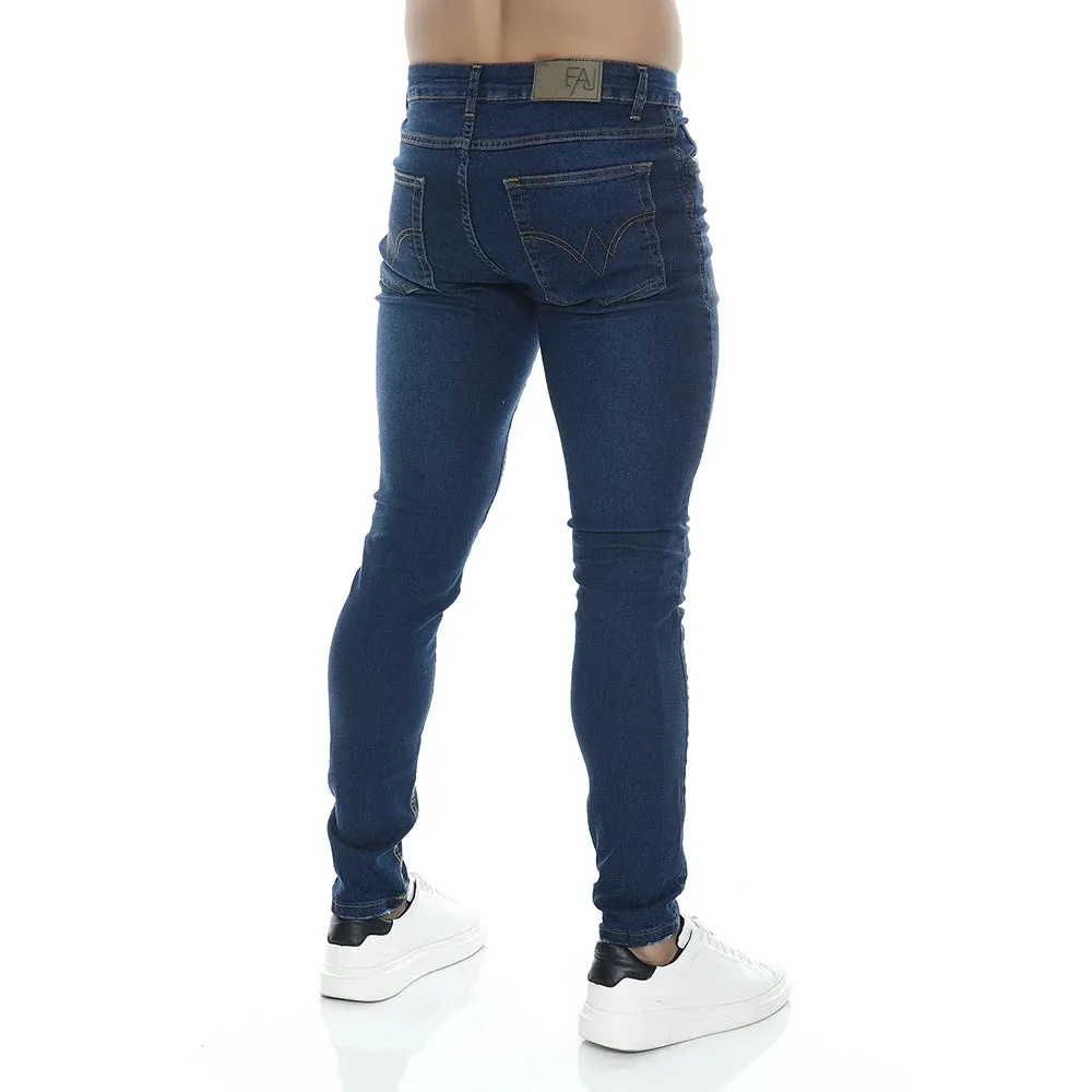 Calça Jeans Slim Masculina Estonada Com Elastano