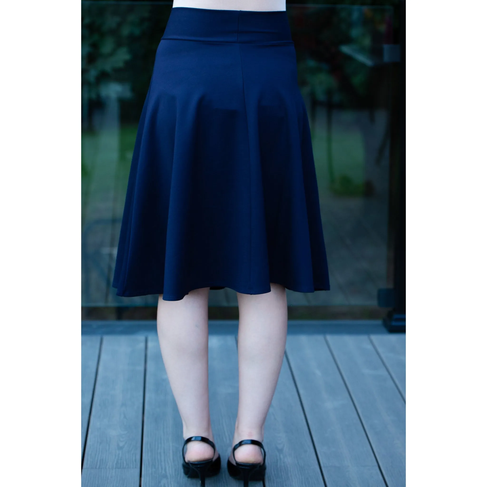 Circle Skirt Navy By KMW: 27"