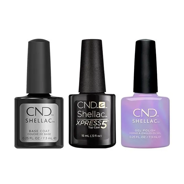 CND - Shellac Xpress5 Combo - Base, Top & Live Love Lavender (0.25 oz)