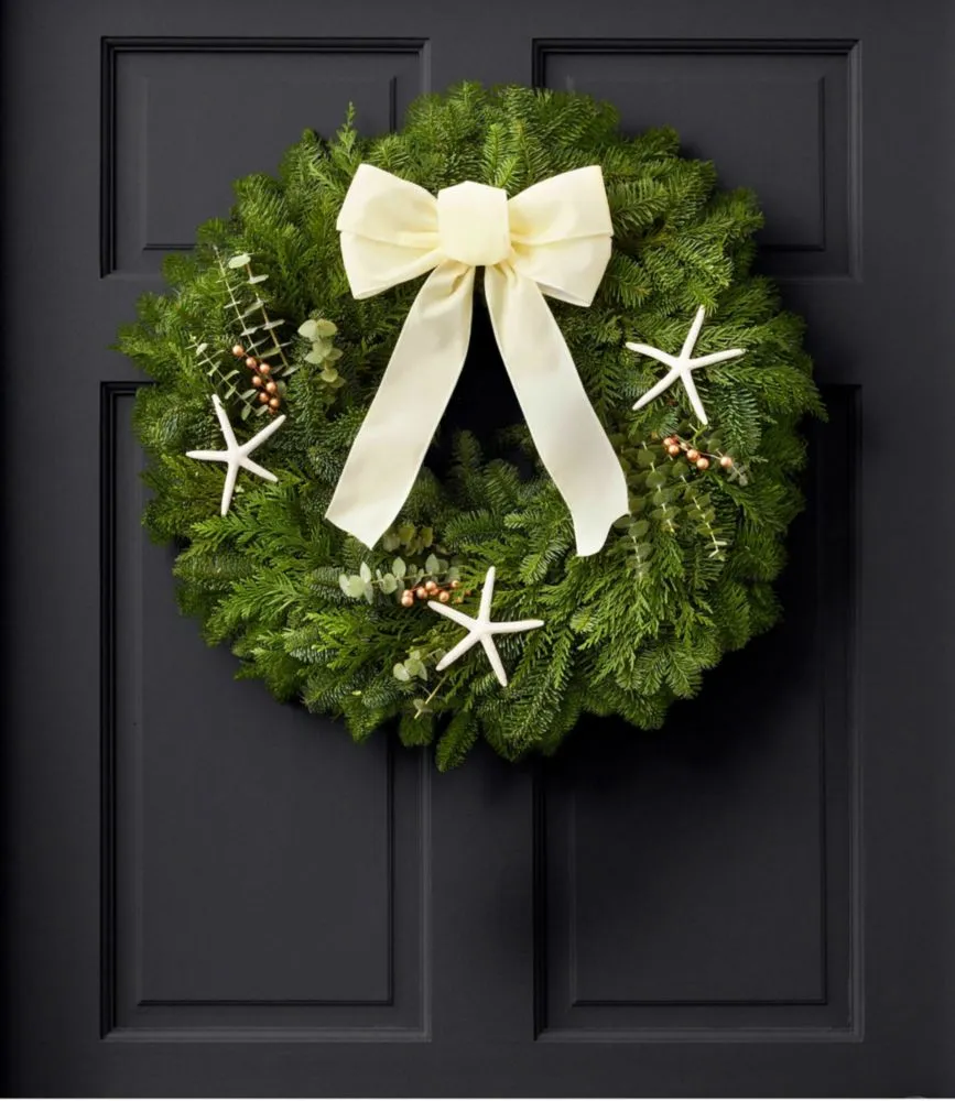 Coastal Evergreen Wreath, 24&quot;