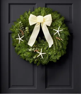 Coastal Evergreen Wreath, 24&quot;