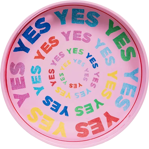 Cotton Candy "Yes Yes Yes" Lacquer Tray