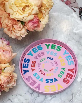 Cotton Candy "Yes Yes Yes" Lacquer Tray