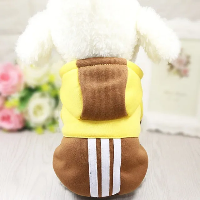 Cute Colorful Winter Jersey Jacket Small Dog Hoodie