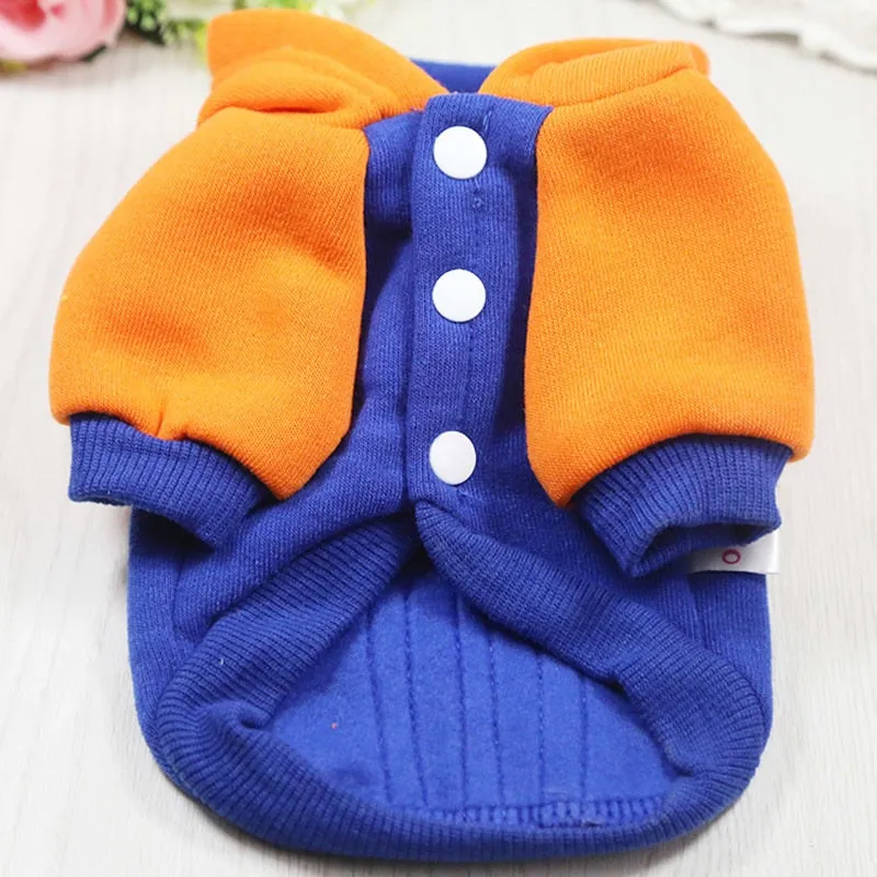 Cute Colorful Winter Jersey Jacket Small Dog Hoodie