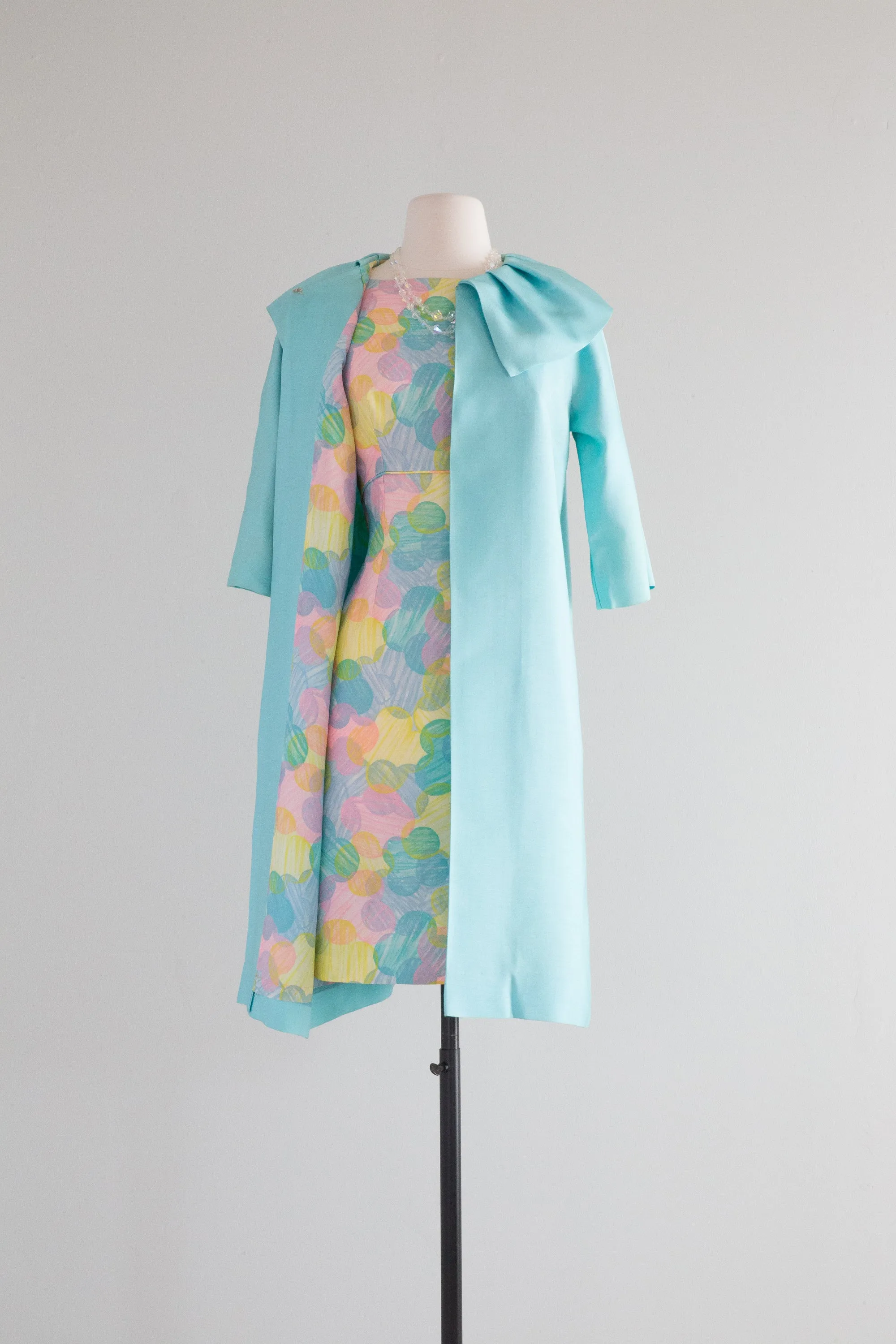 Darling 1960's Easter Egg Dress & Coat Set / SM