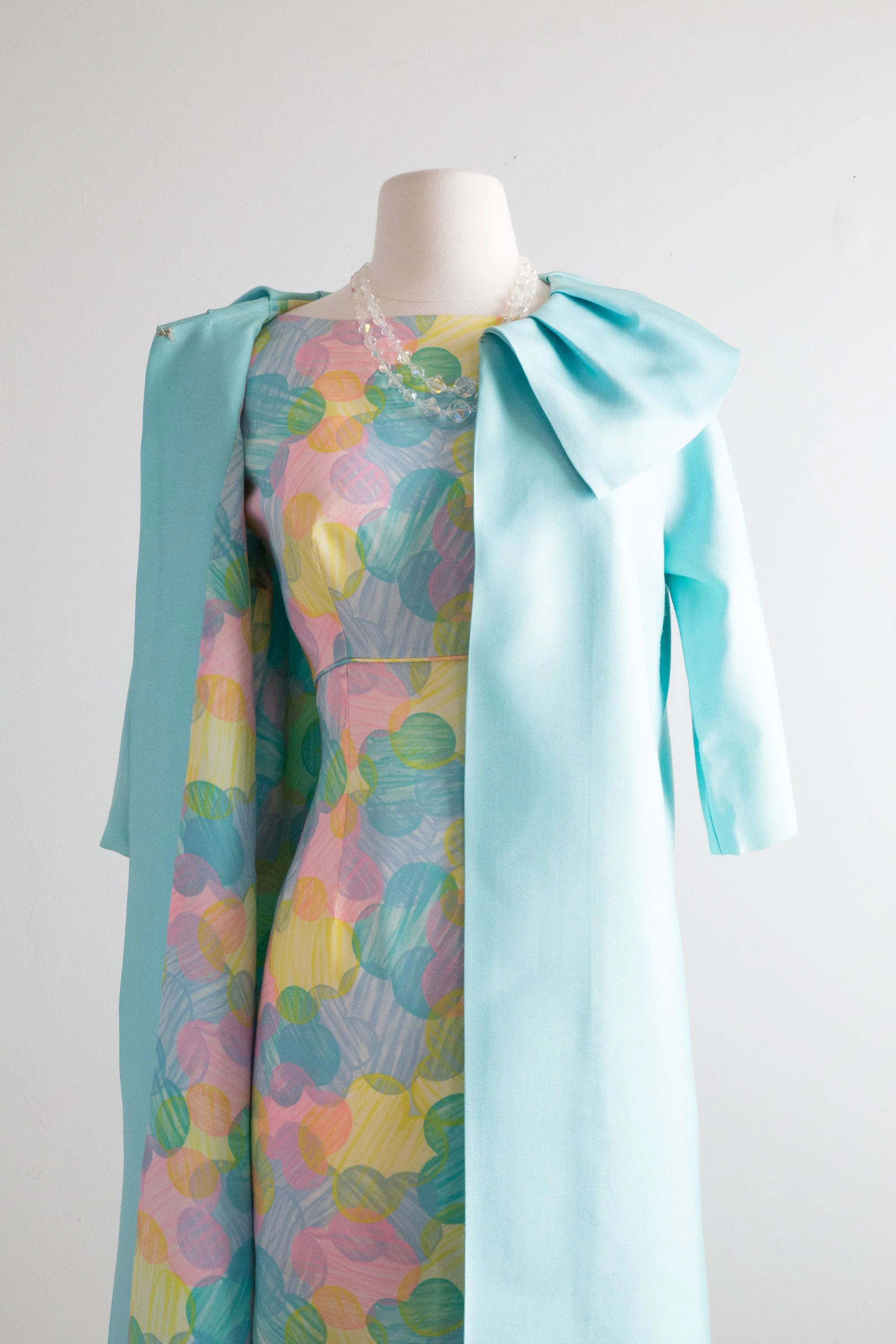 Darling 1960's Easter Egg Dress & Coat Set / SM