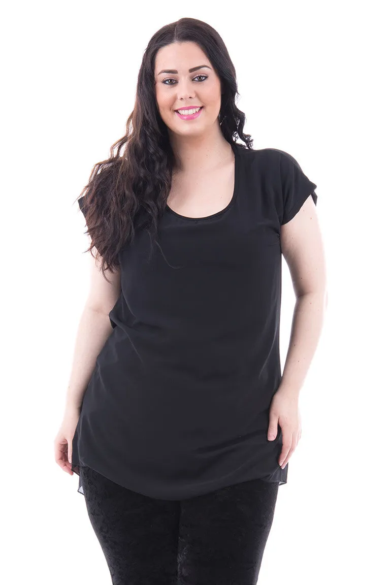 Dipped Hem Tunic Available in Plus Sizes