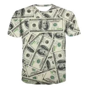 Dollar Money T shirt US Currency 3d Print Funny T-shirts Men / Women Unisex