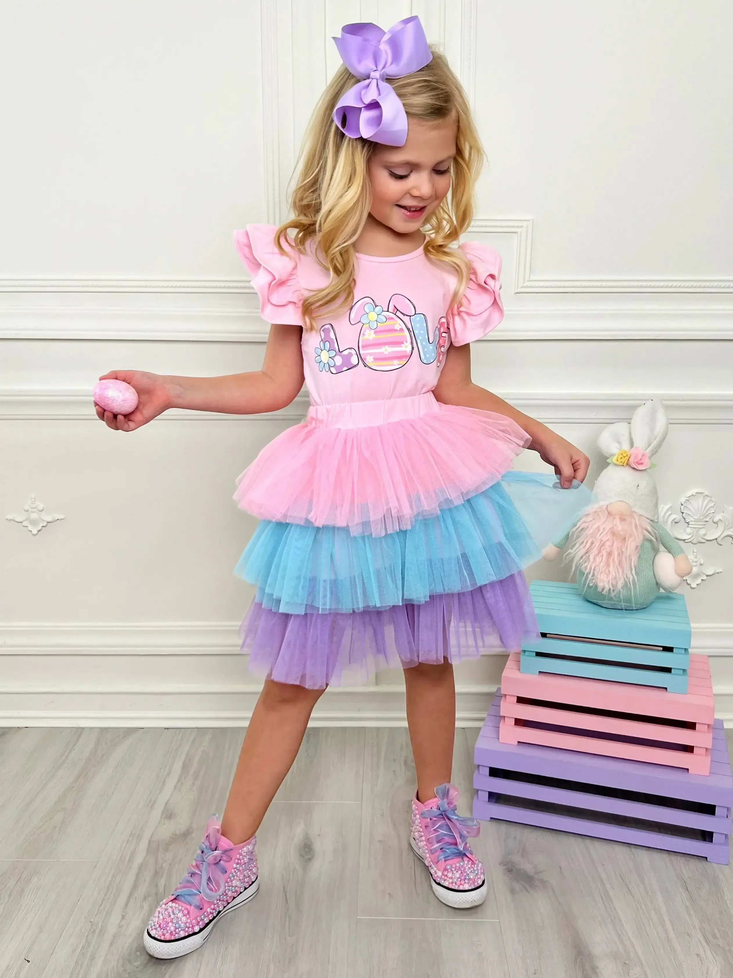 Egg-stra Adorable Pastel Tutu Skirt Set