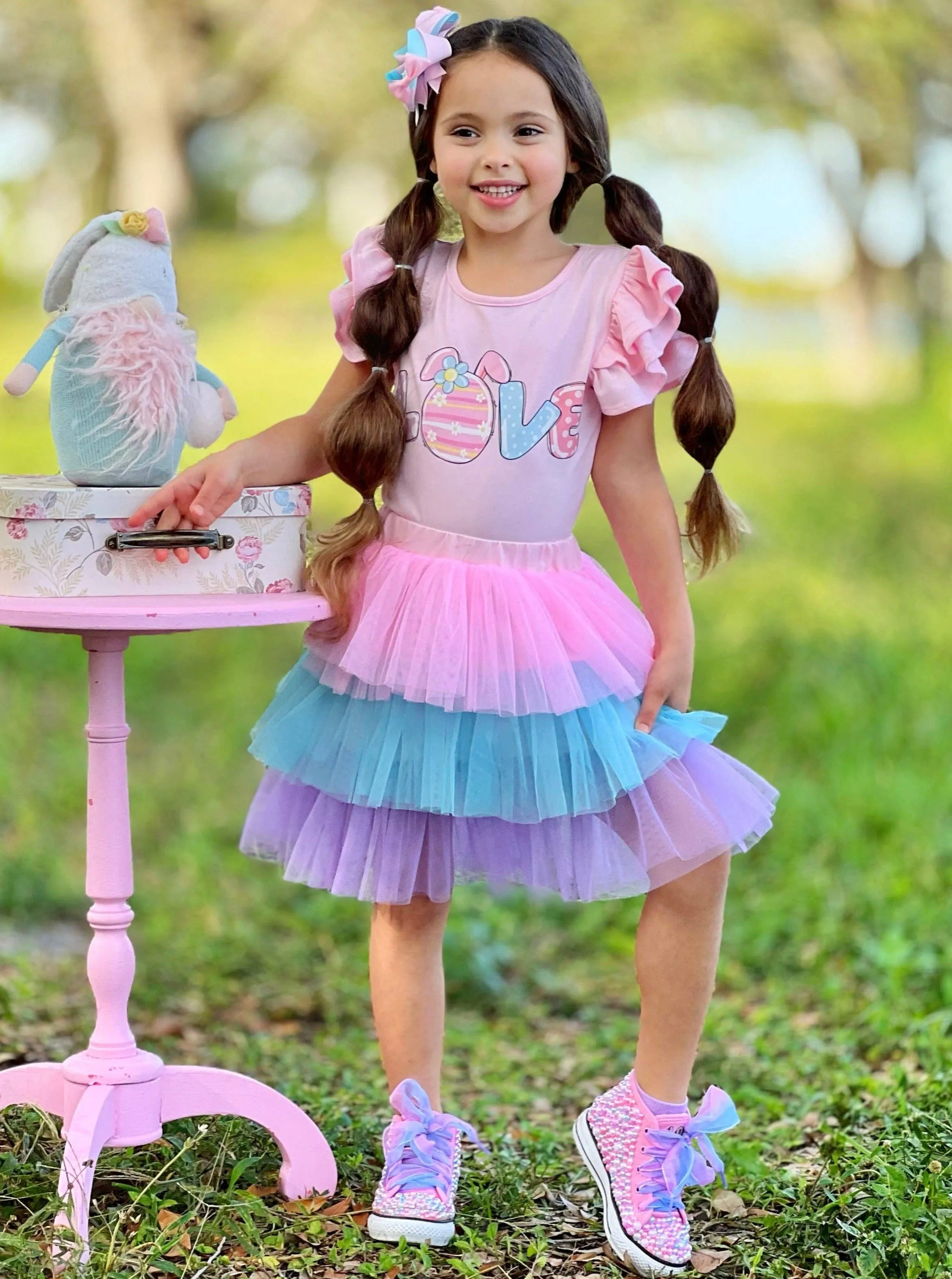 Egg-stra Adorable Pastel Tutu Skirt Set