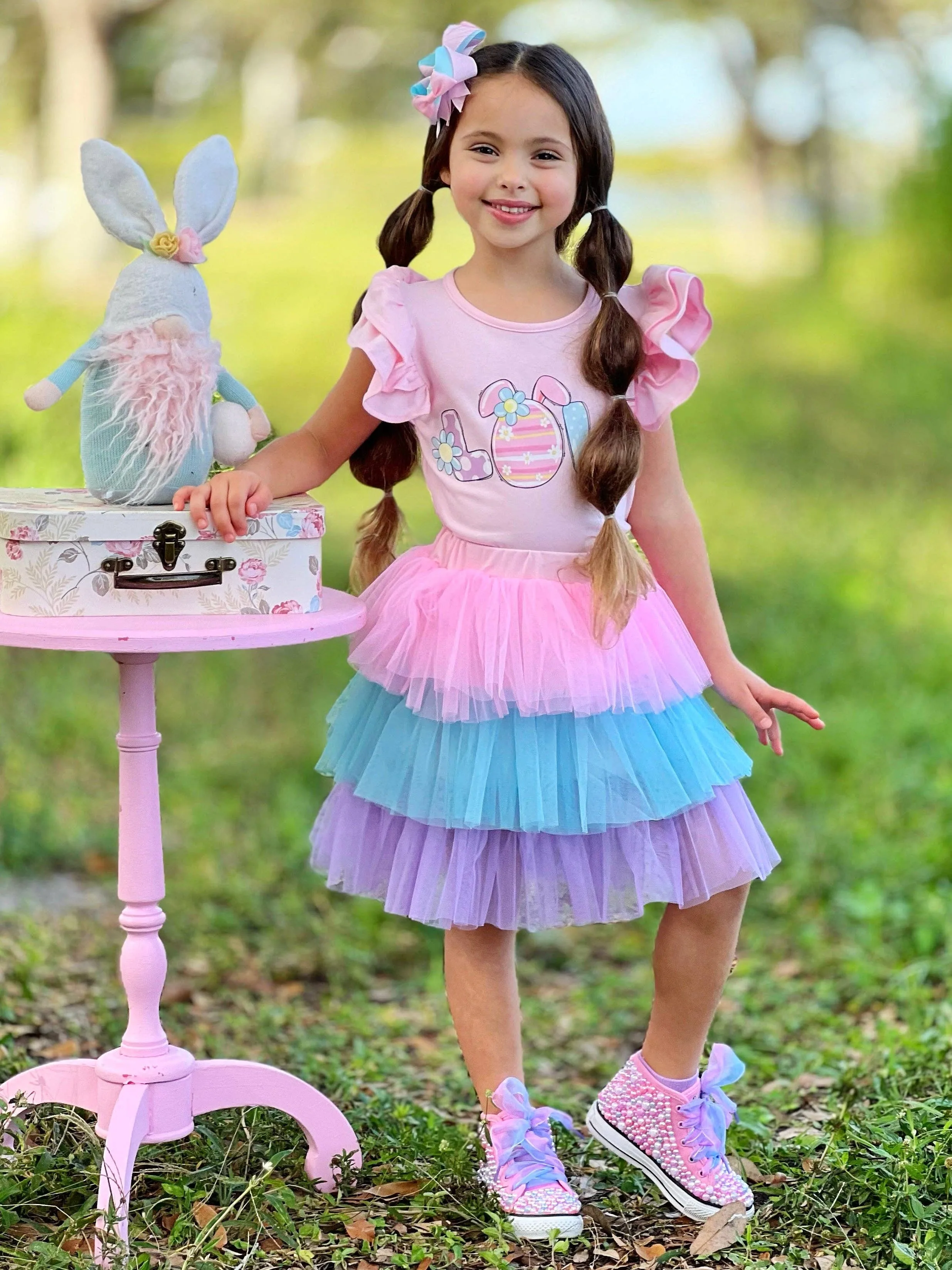 Egg-stra Adorable Pastel Tutu Skirt Set