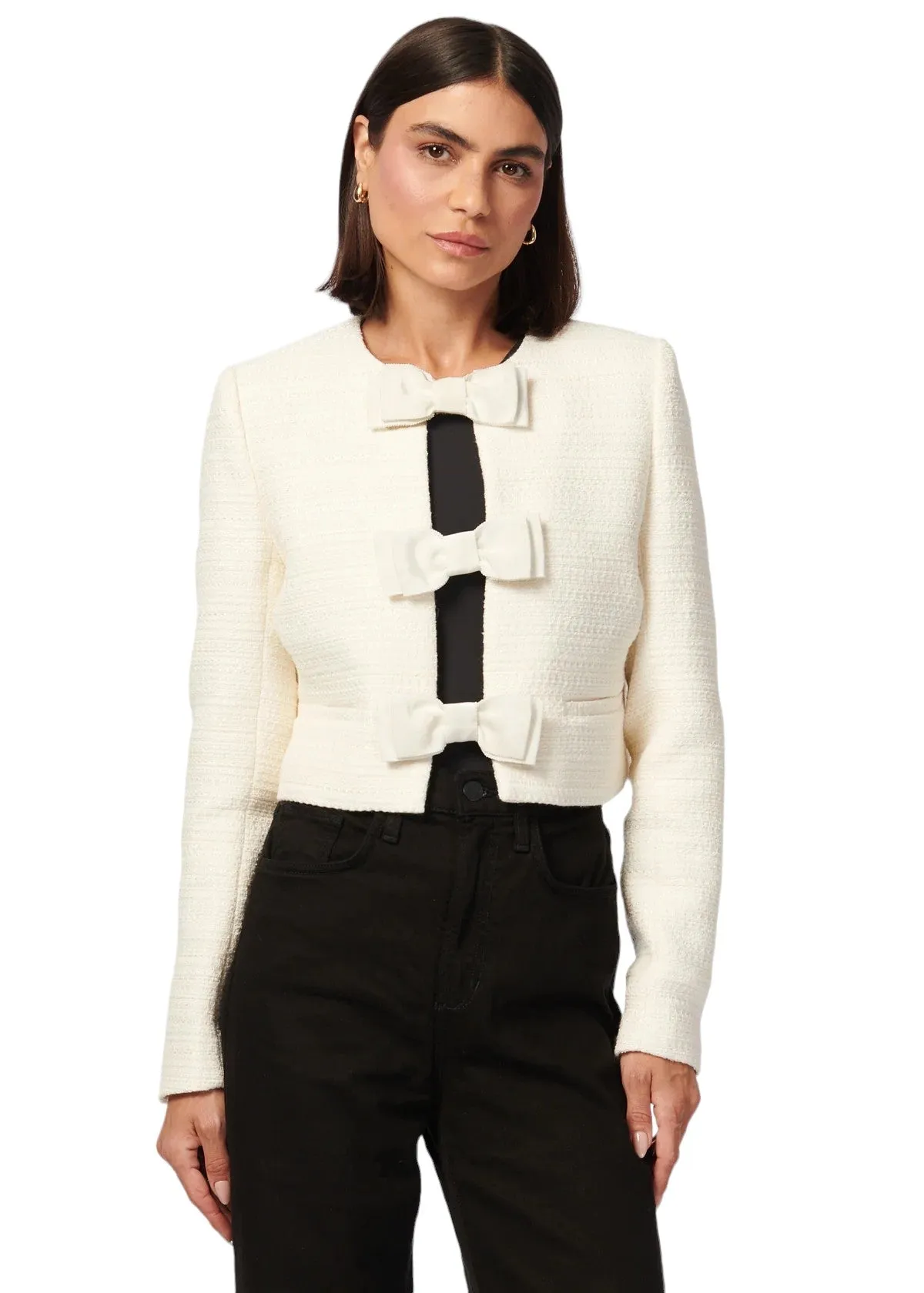 Evangeline Boucle Blazer - Cream