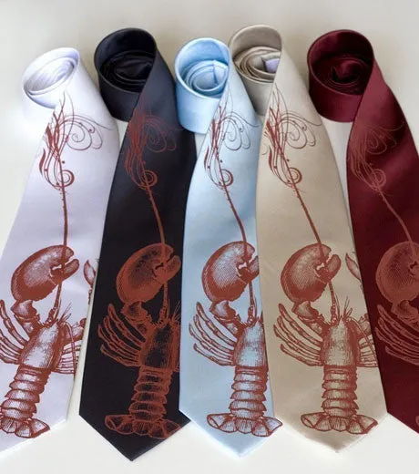 Fancy Lobster Bib Silk Necktie