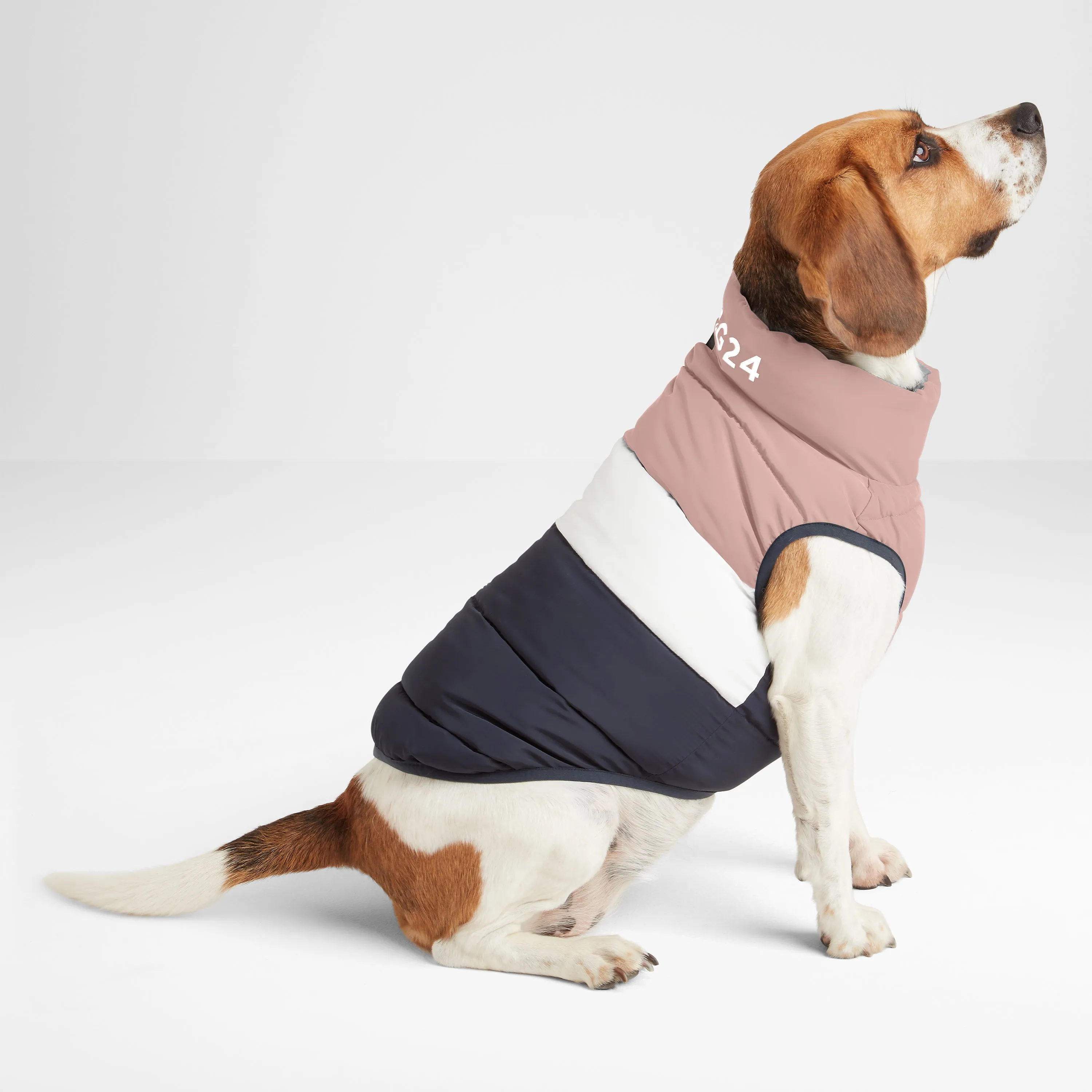 Fetch Padded Dog Coat L - Faded Pink/Ice Grey/Washed Blue