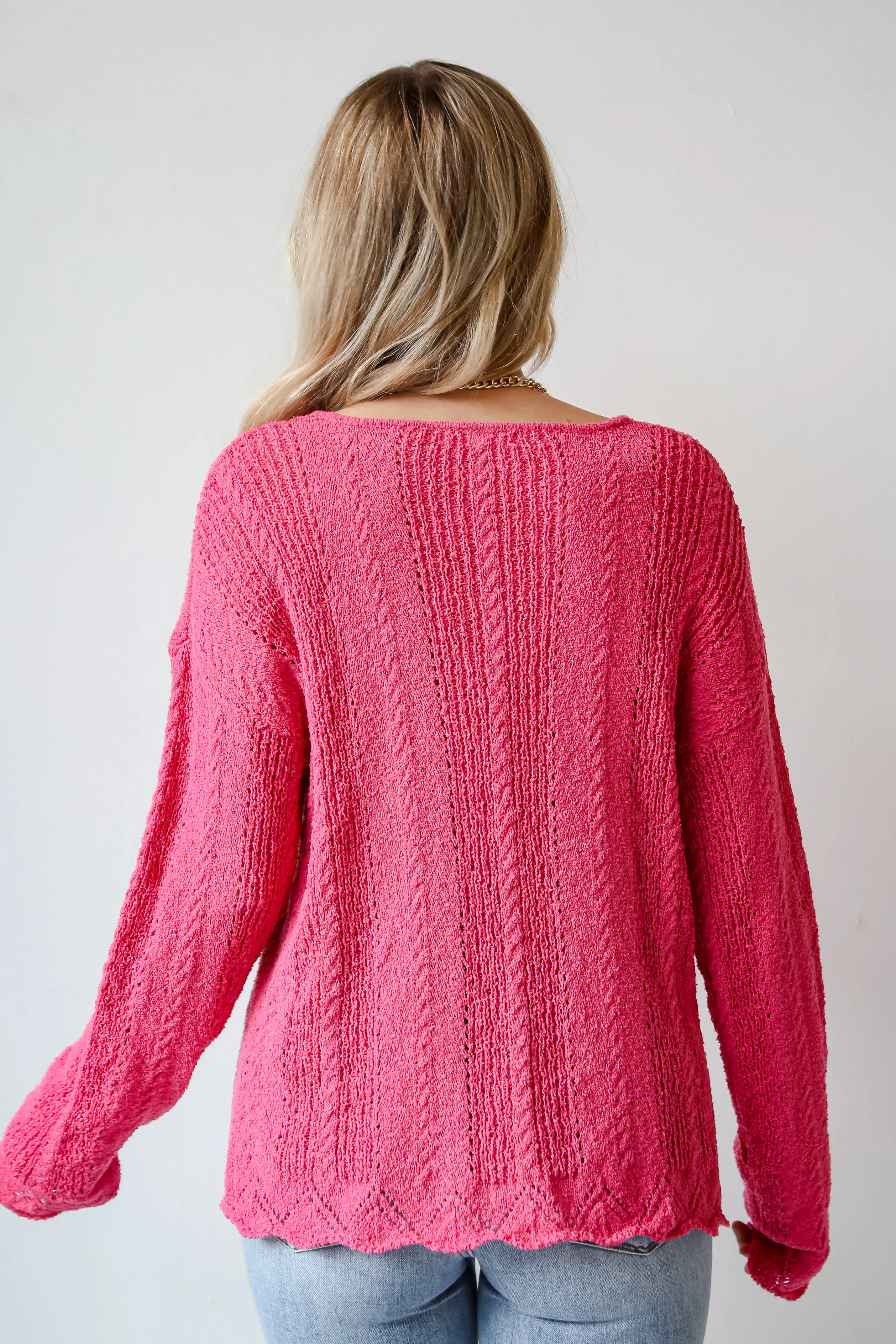 FINAL SALE - Pure Radiance Fuchsia Lightweight Knit Top