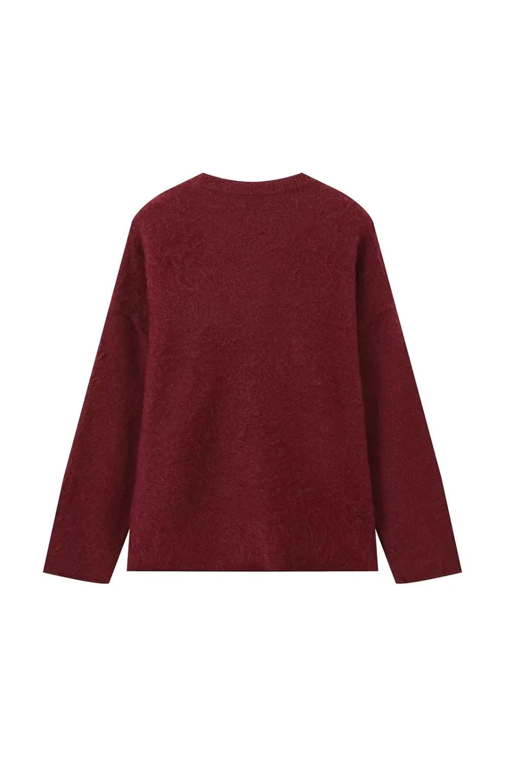 'Fiona' Crew Neck Long Sleeve Fuzzy Top