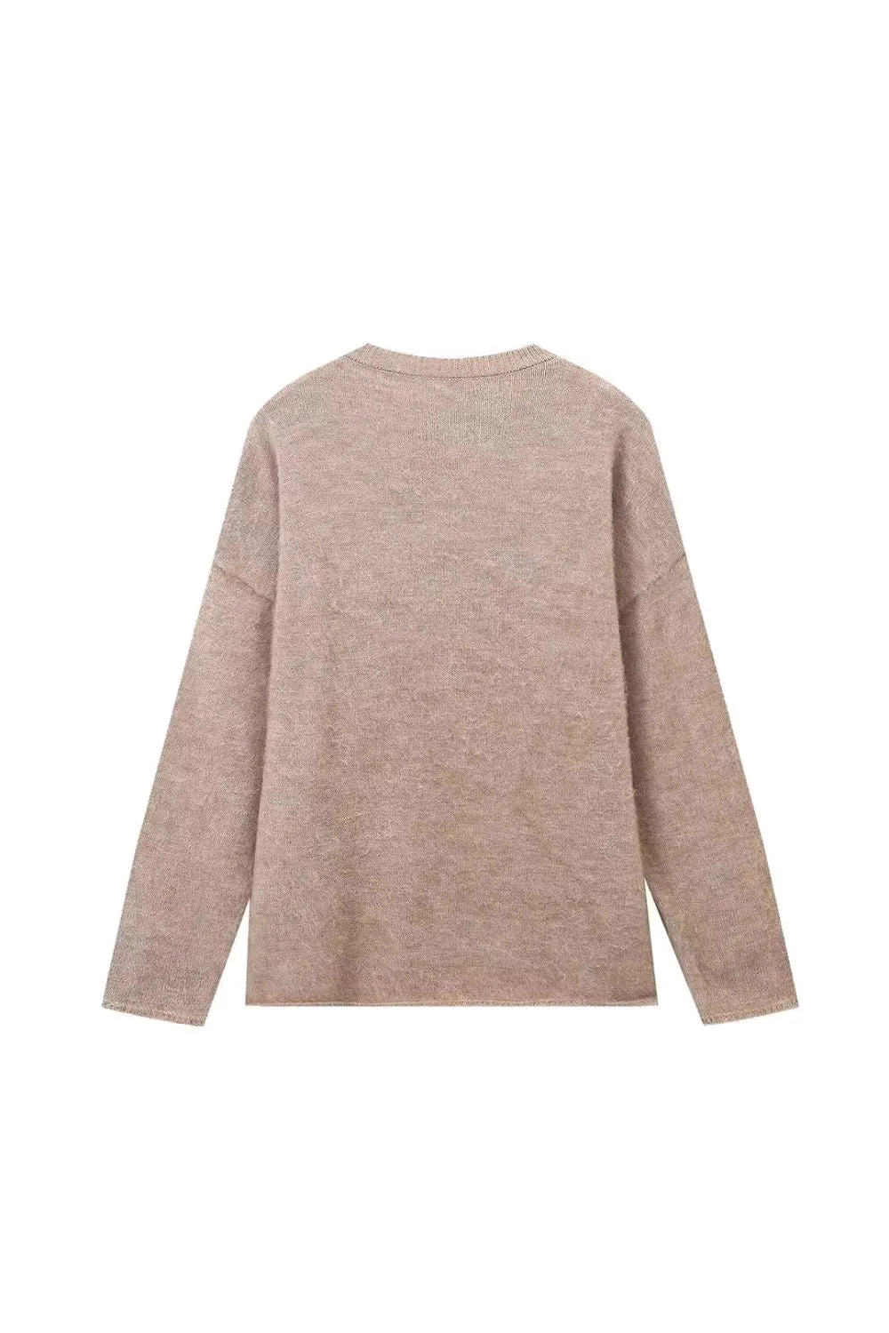 'Fiona' Crew Neck Long Sleeve Fuzzy Top