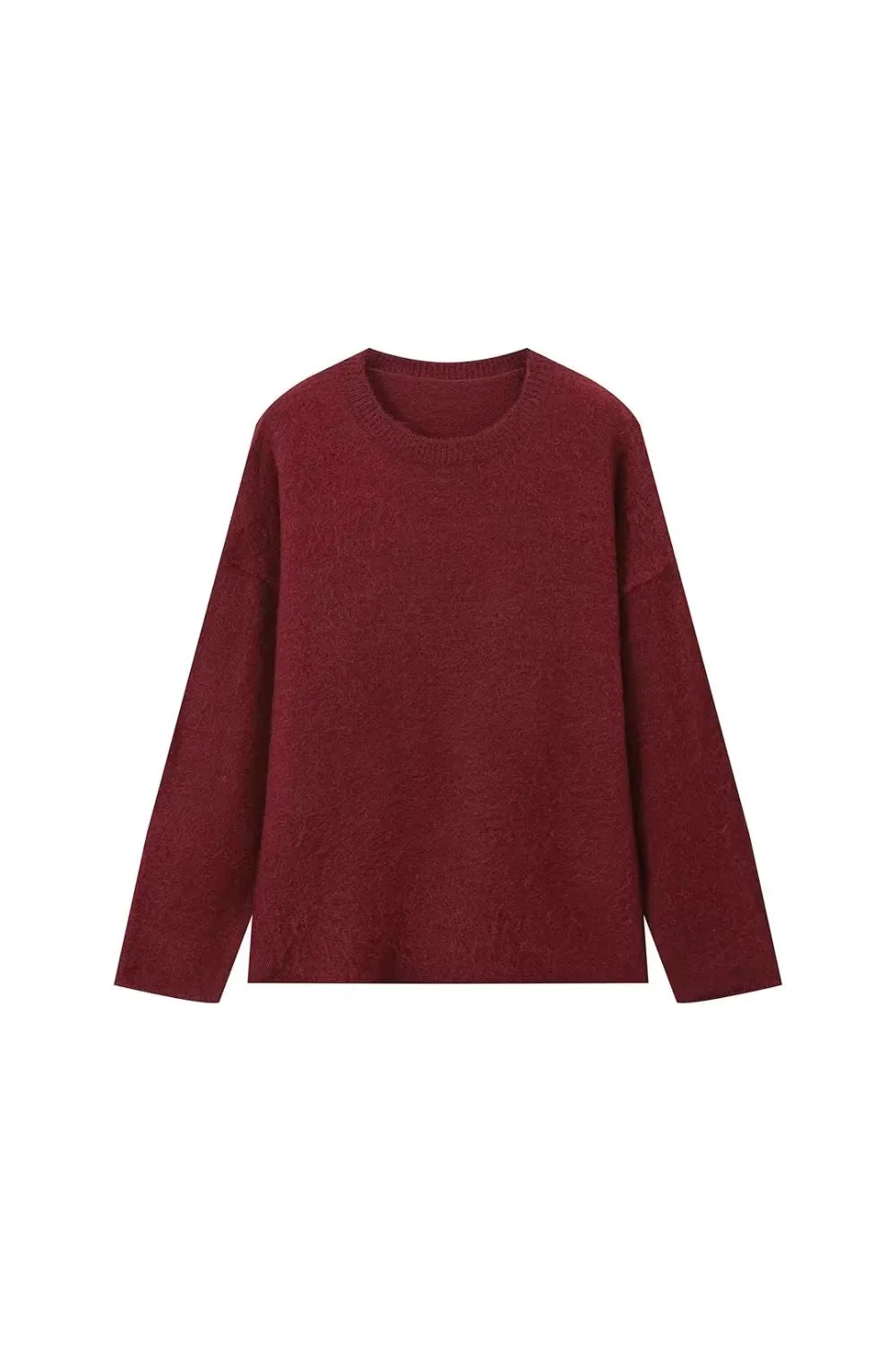 'Fiona' Crew Neck Long Sleeve Fuzzy Top