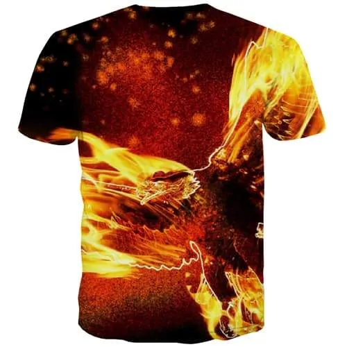 Flame T-shirt Men Bird Tshirt Printed War Shirt Print Funny Tshirts Cool Harajuku Tshirts Casual Short Sleeve T shirts Mens Tee