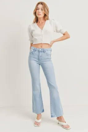 FLARE JEANS WITH HEM DETAIL